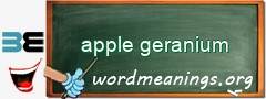 WordMeaning blackboard for apple geranium